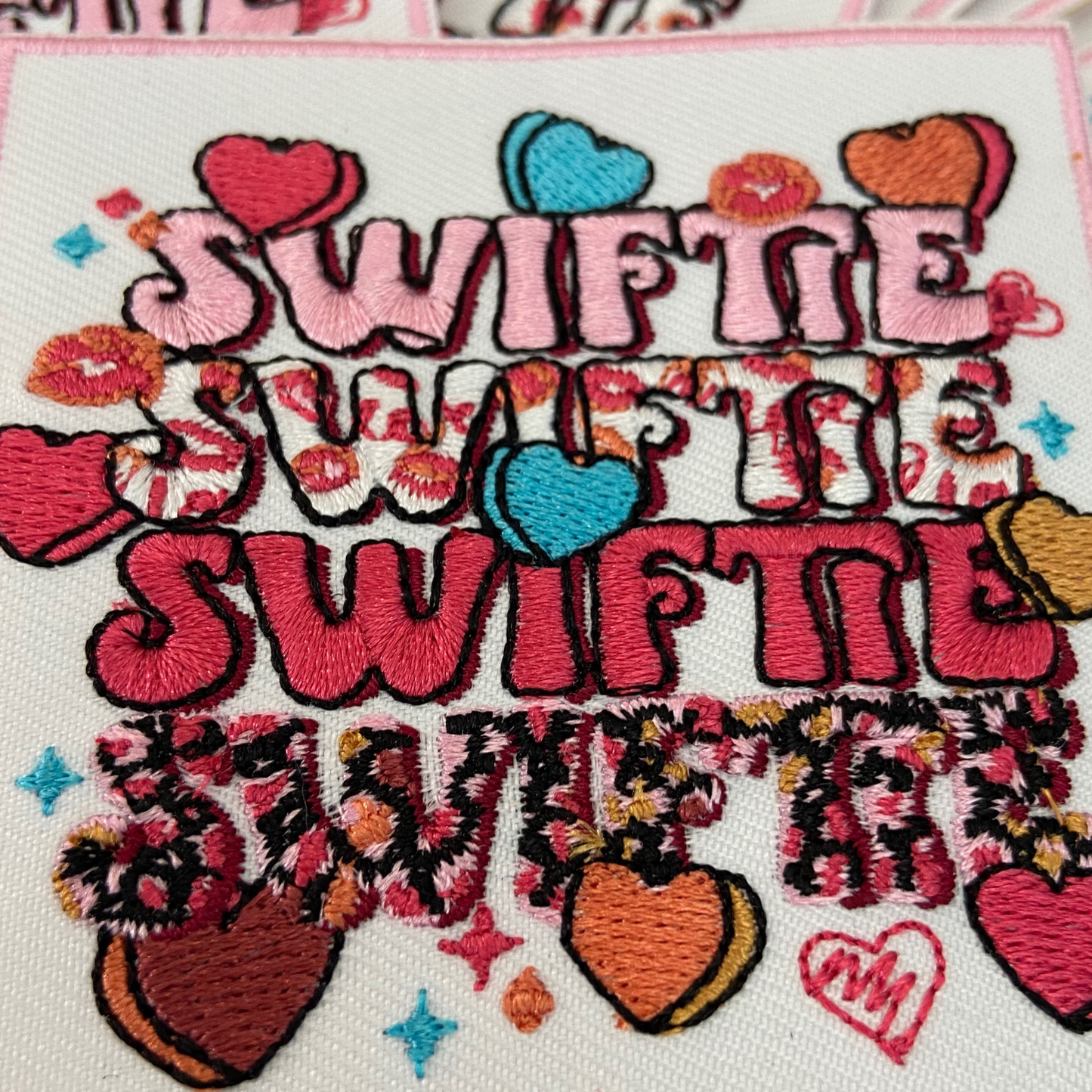3" Swiftie with Hearts TS - Embroidered Hat Patch
