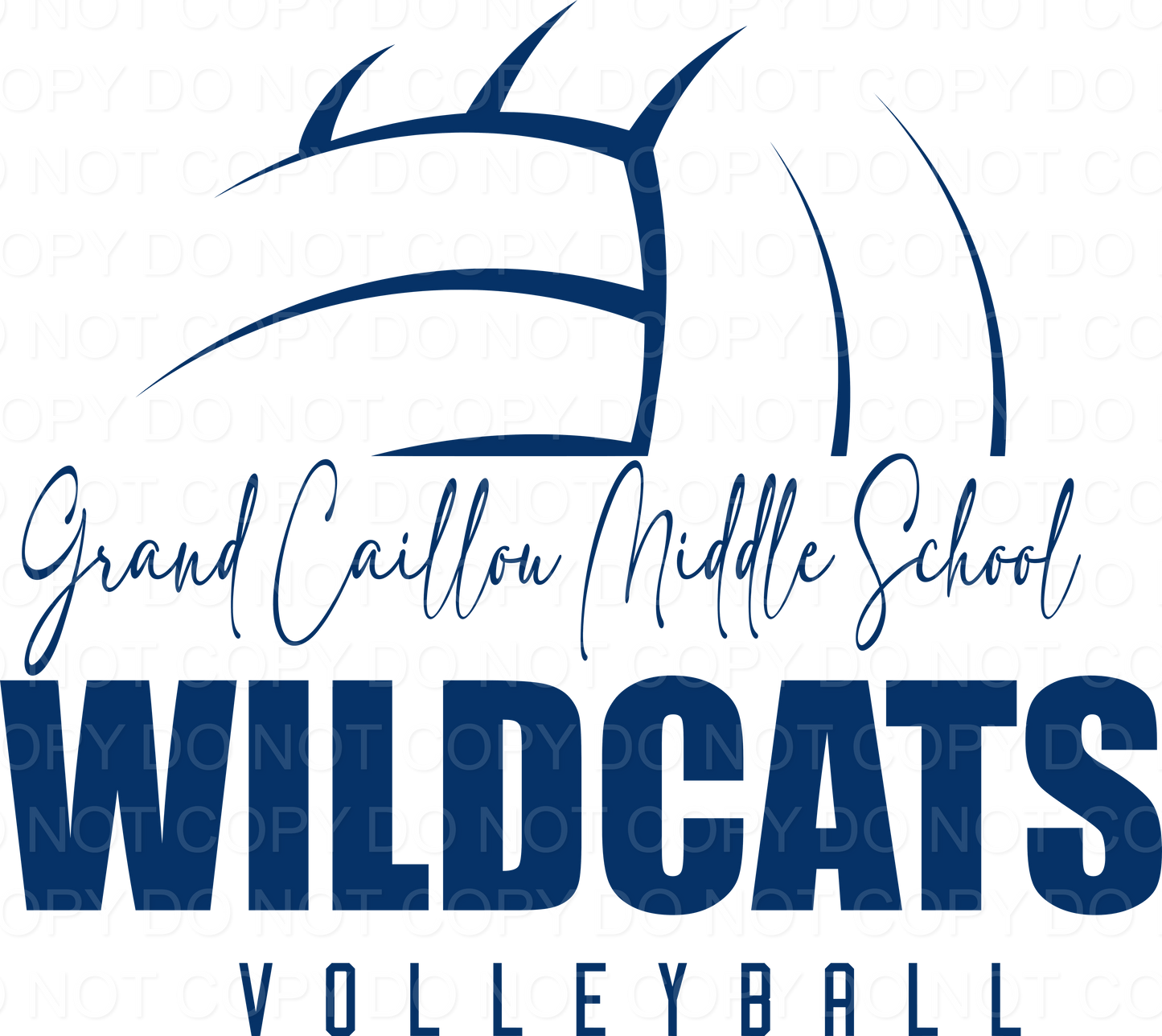 Grand Caillou Middle School Half Ball DTF Print