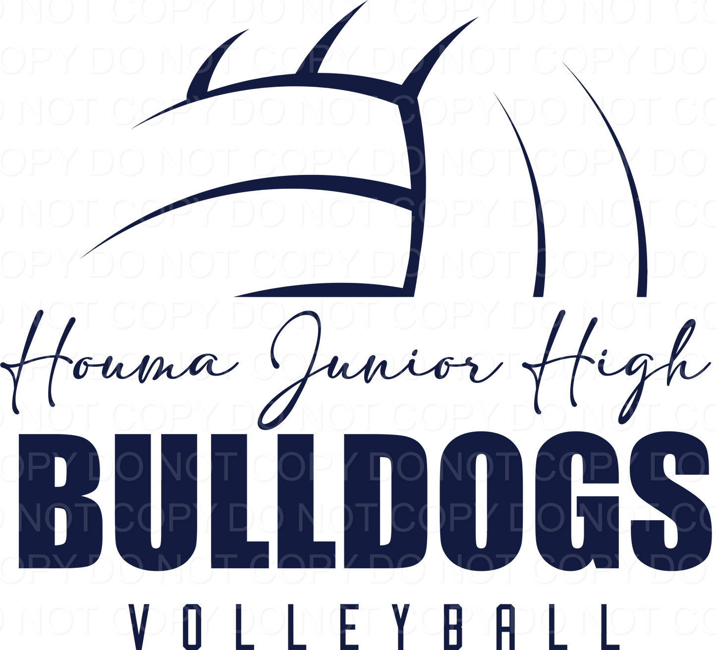 Houma Jr. High School Half Ball DTF Print