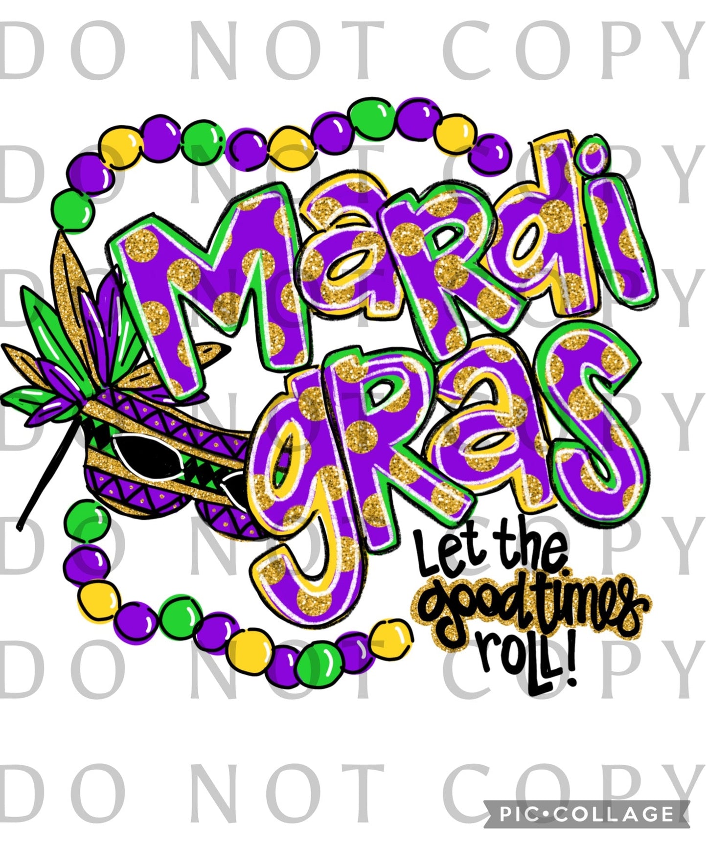 Mardi Gras let the good times roll with beads and mask (Direct To Film)
