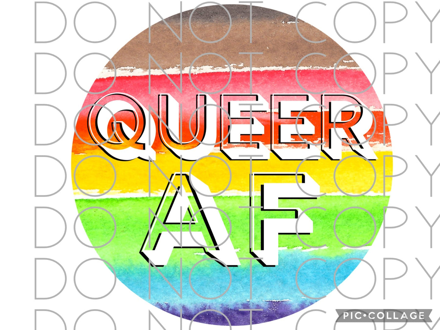 Queer AF rainbow circle (Direct To Film)