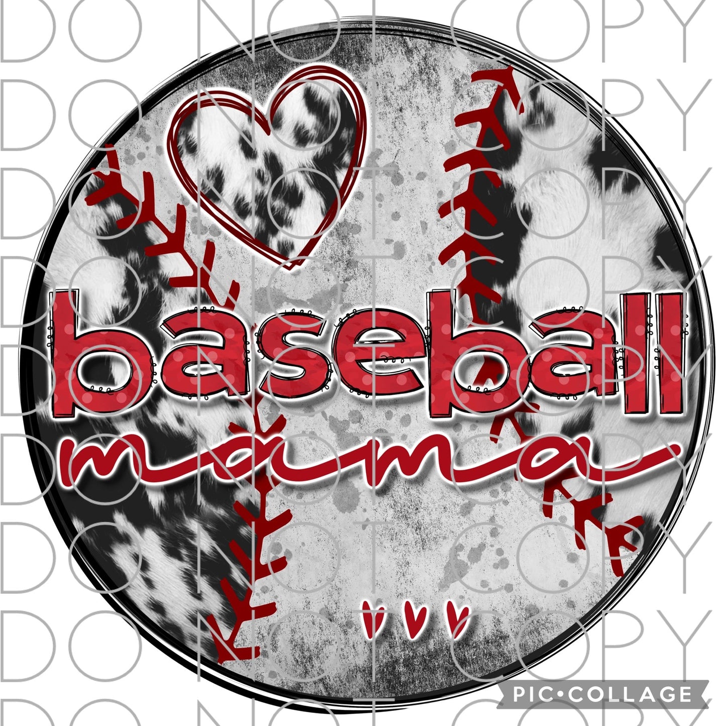 Baseball Mama with cow print (Direct To Film)