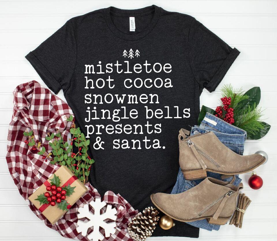 Christmas Words Mistletoe Hot Cocoa Single Color (Adult)
