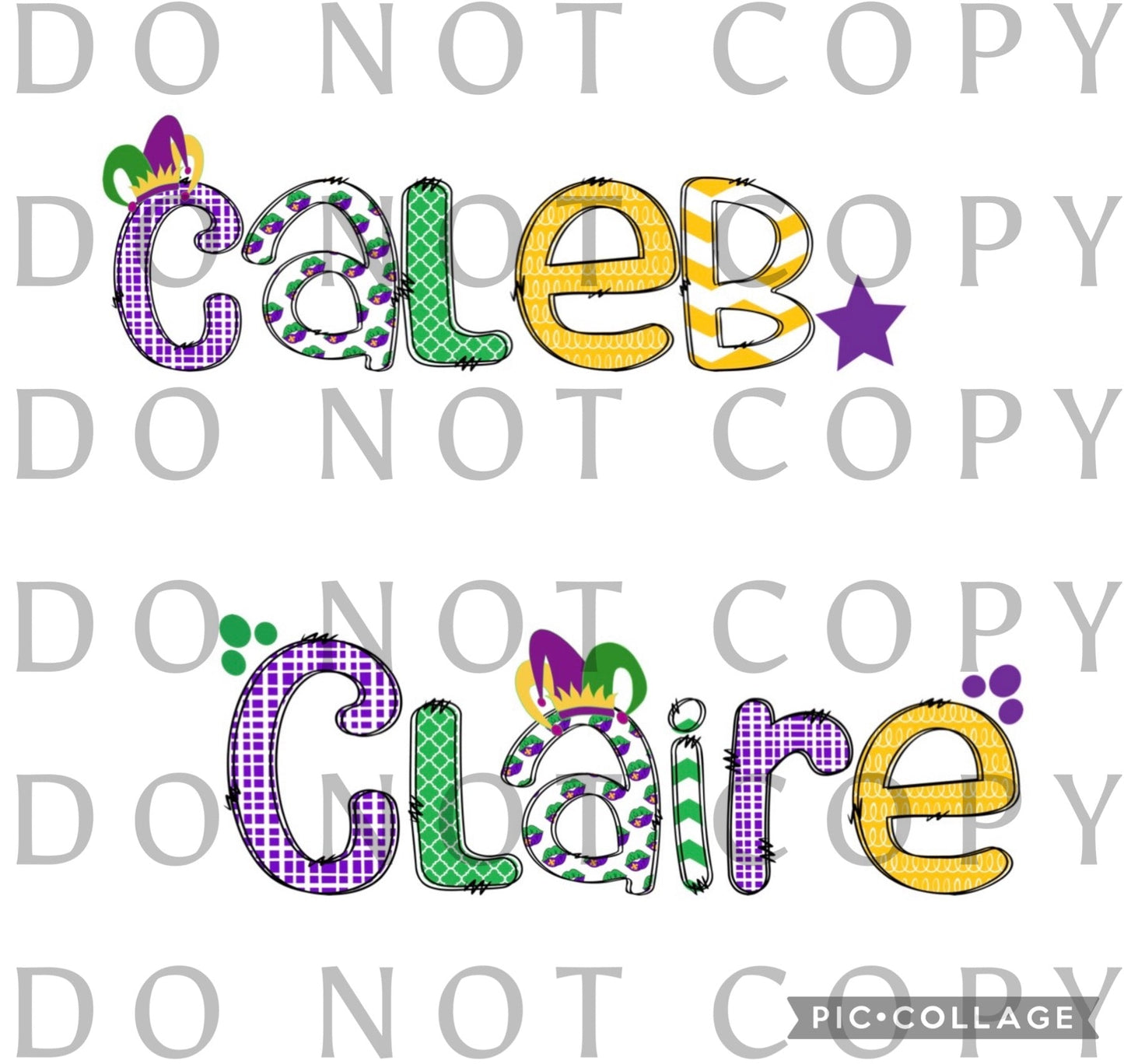 Mardi Gras Doodle Name (Direct To Film)