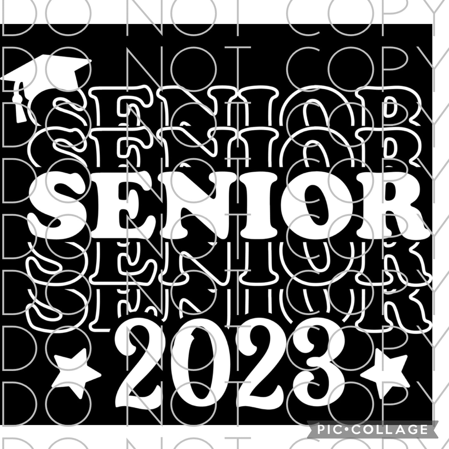 Senior Stacked 2023 White Font (Direct To Film)