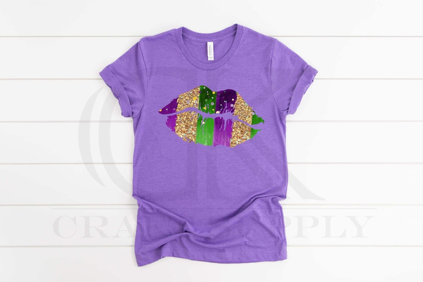 Mardi Gras Glitter Lips Full Color (Adult)