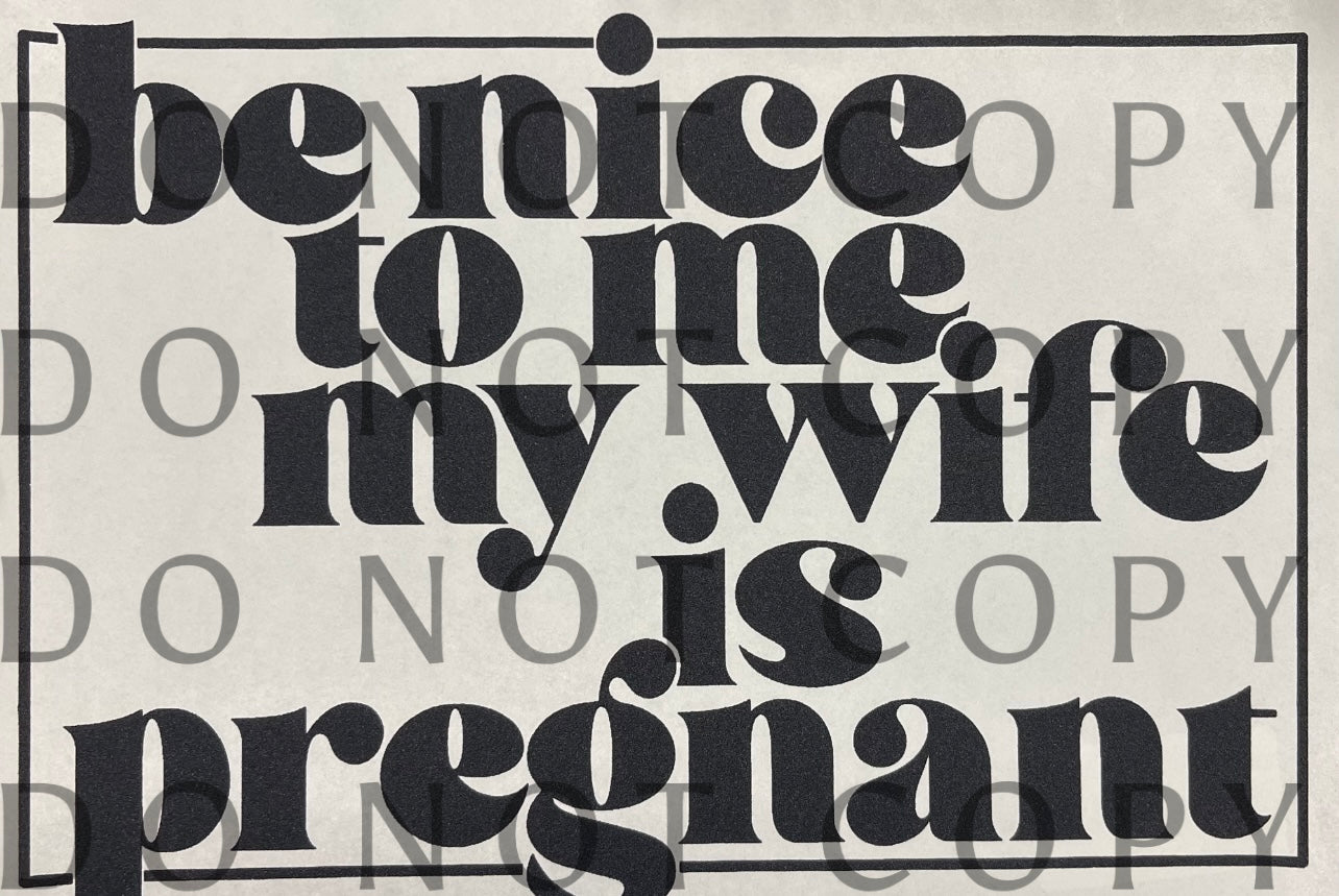 Be Nice to Me My Wife is Pregnant Single Color (Adult)