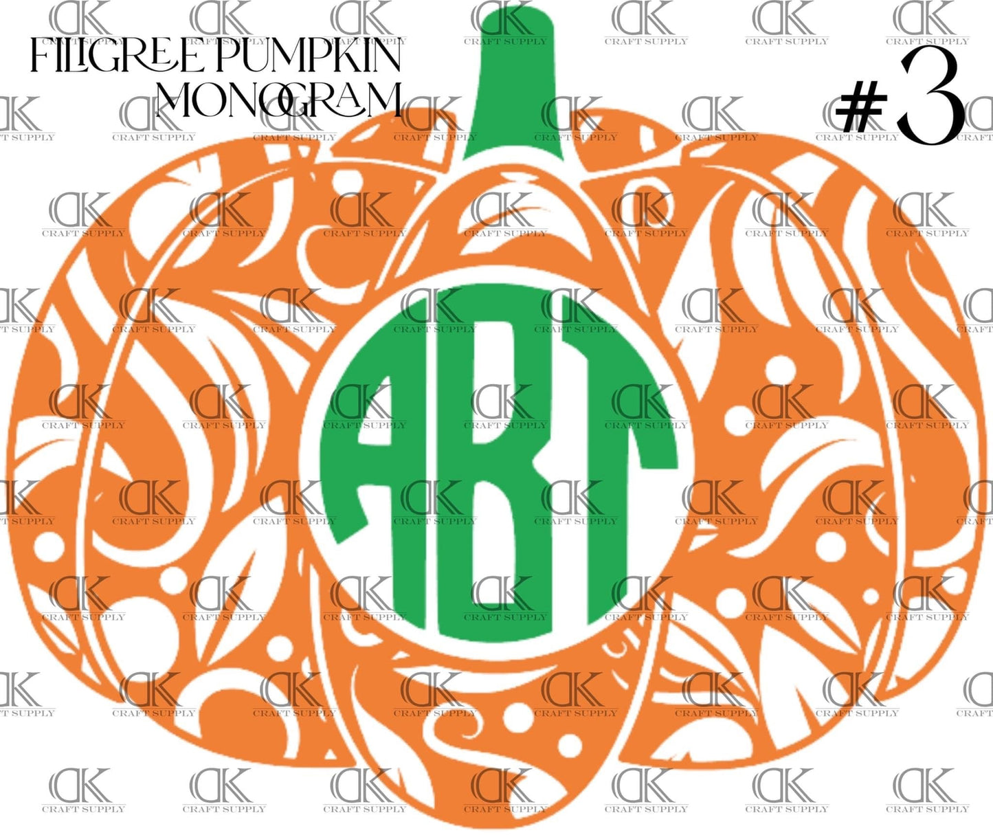Filigree Pumpkin Monogram(Direct To Film)