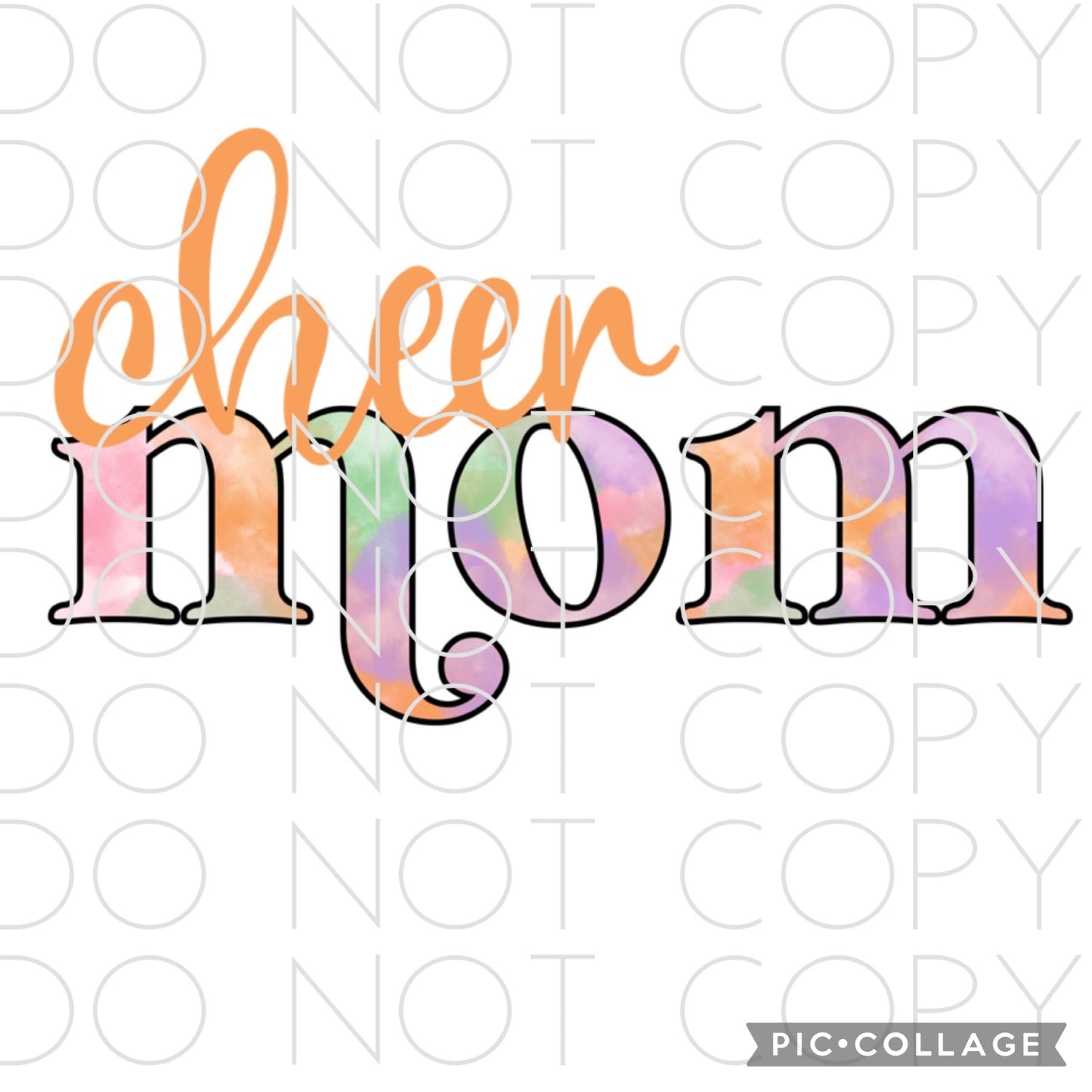 Cheer mom in pastel watercolors
