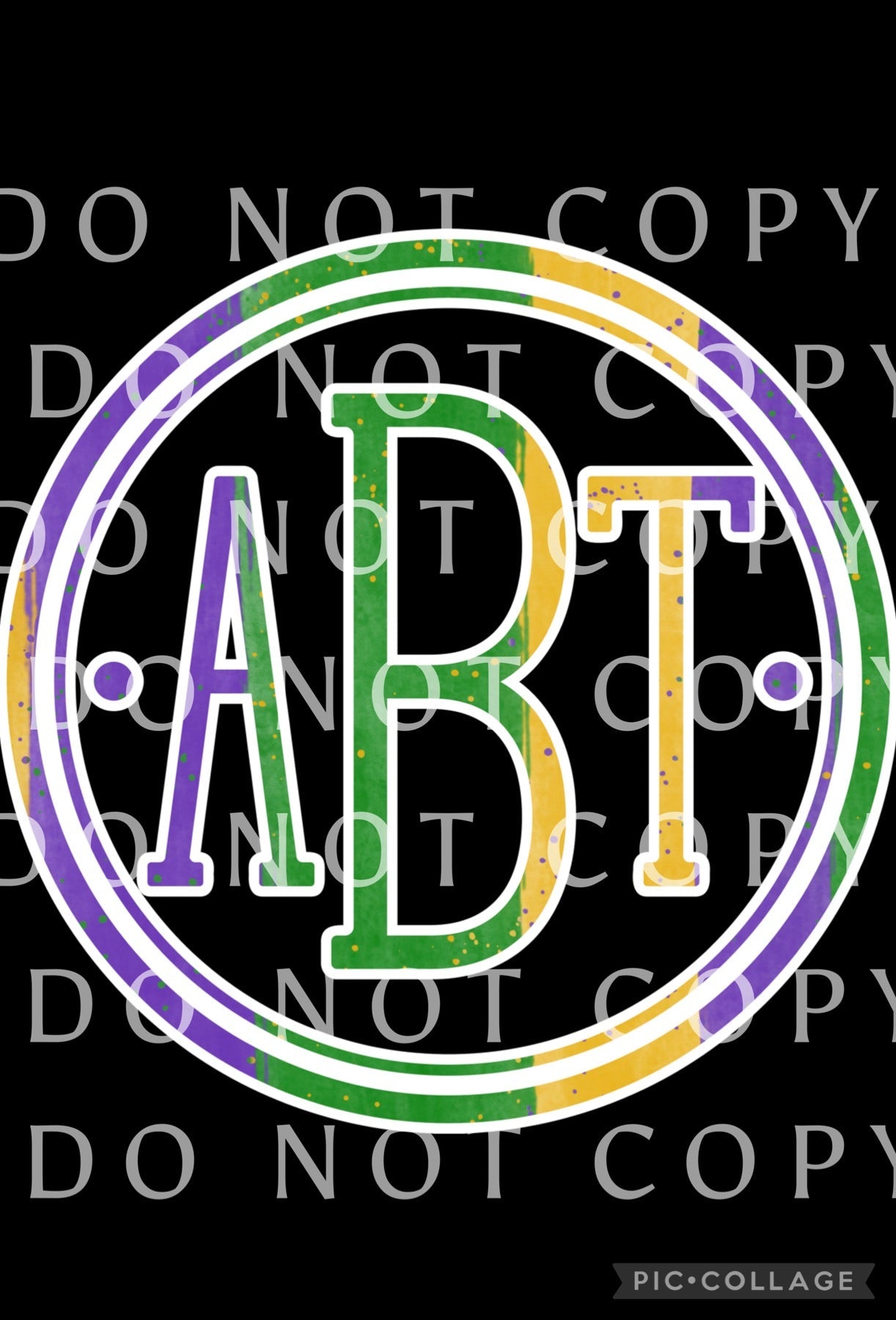 Mardi Gras Circle Monogram (Direct To Film)