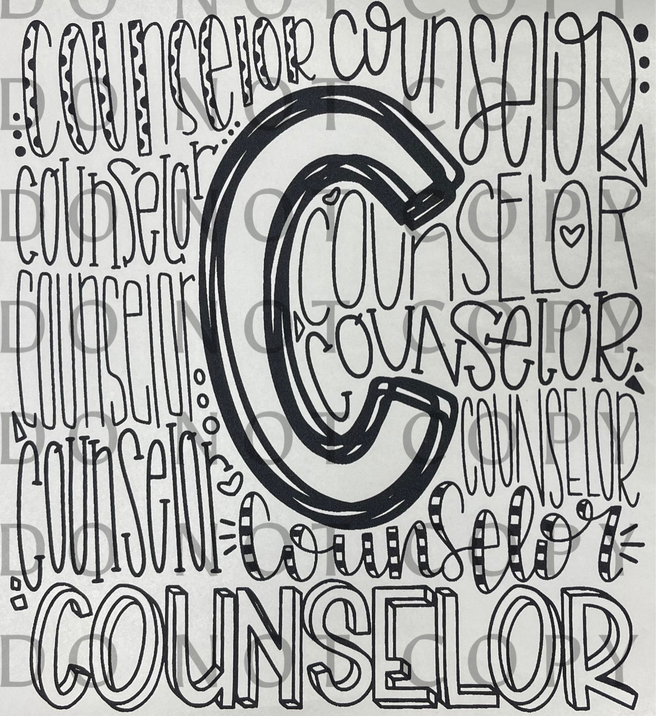 Counselor Typography Single Color (Adult)