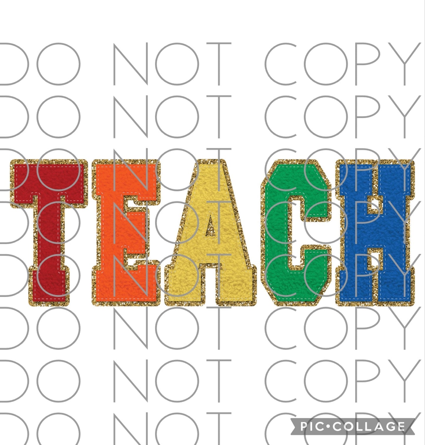 TEACH faux Chenille primary colors (Sublimation)