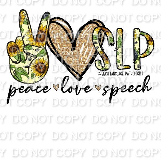 Peace Love Speech Language Pathologist Full Color (Adult)