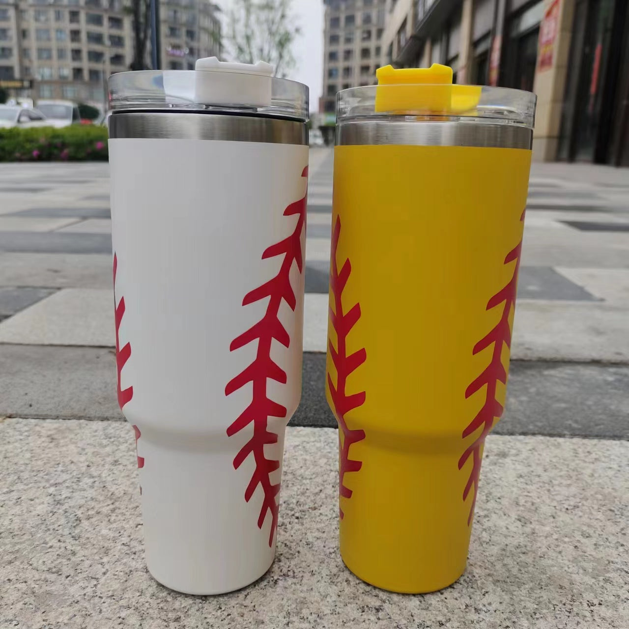 40oz Sports Painted Tumbler with Handle