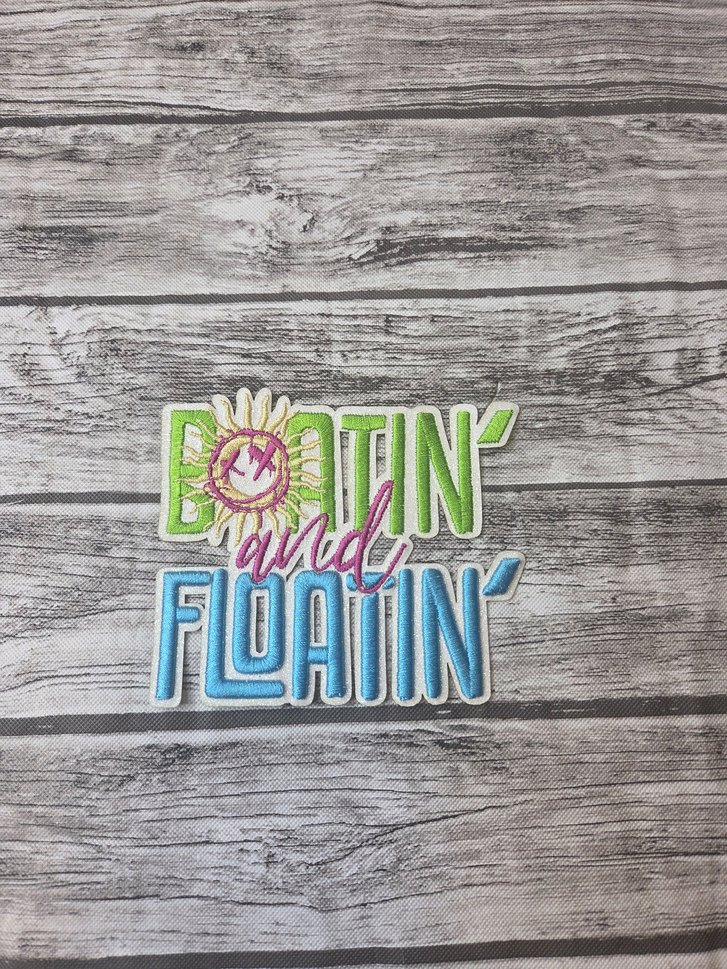 Embroidered Boatin and Floatin Patch (8x7.5)