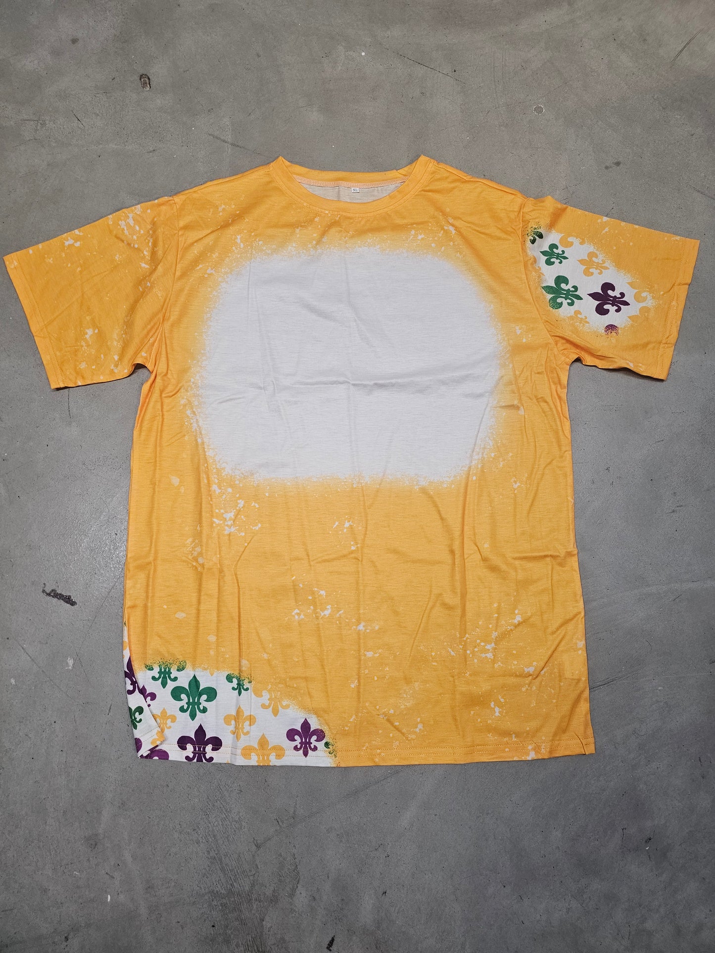 Mardi Gras FDL Gold Faux Bleach Shirt