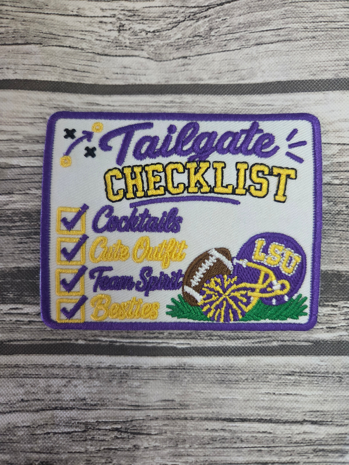 Tailgate Checklist Embroidered Patch