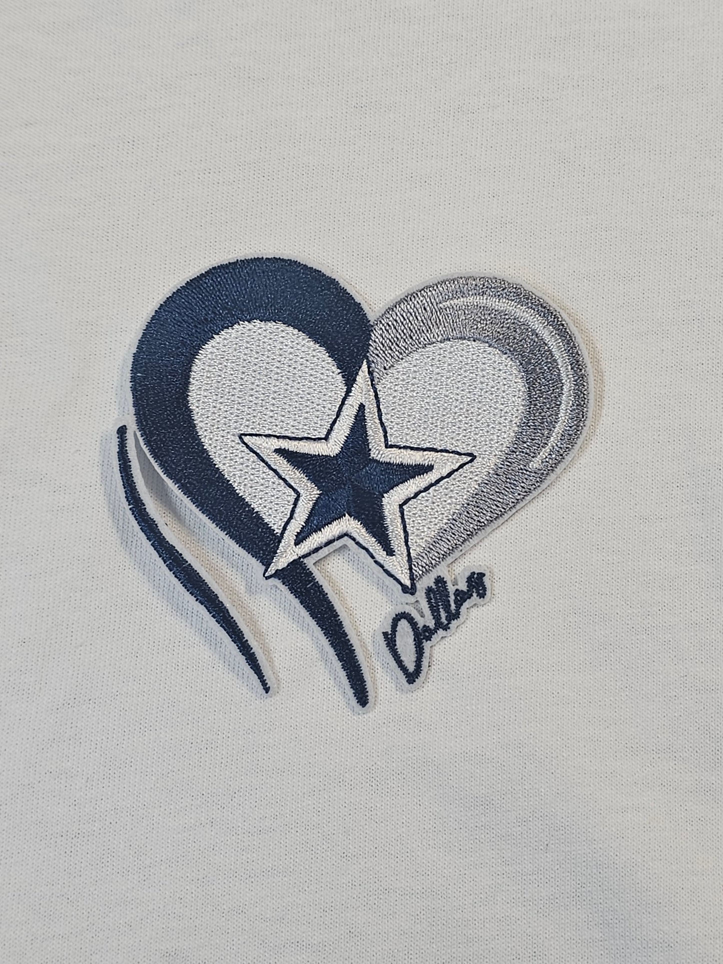 Dallas Heart Embroidered Hat Patch