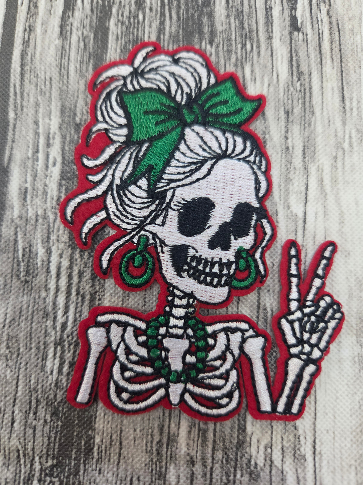 Skeleton Girl Embroidered Patch