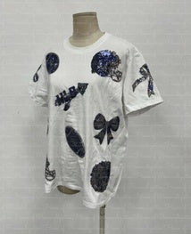 HLB BOWTIFUL GAMEDAY SEQUIN TEE