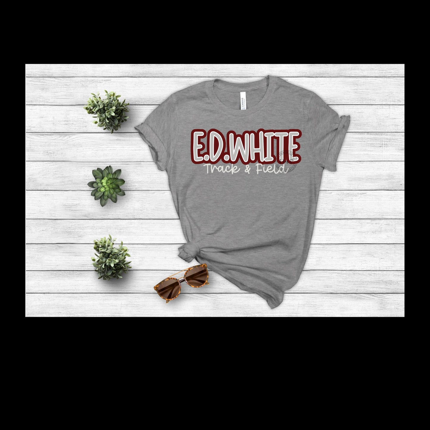 E.D. White Track and Field DTF Transfer