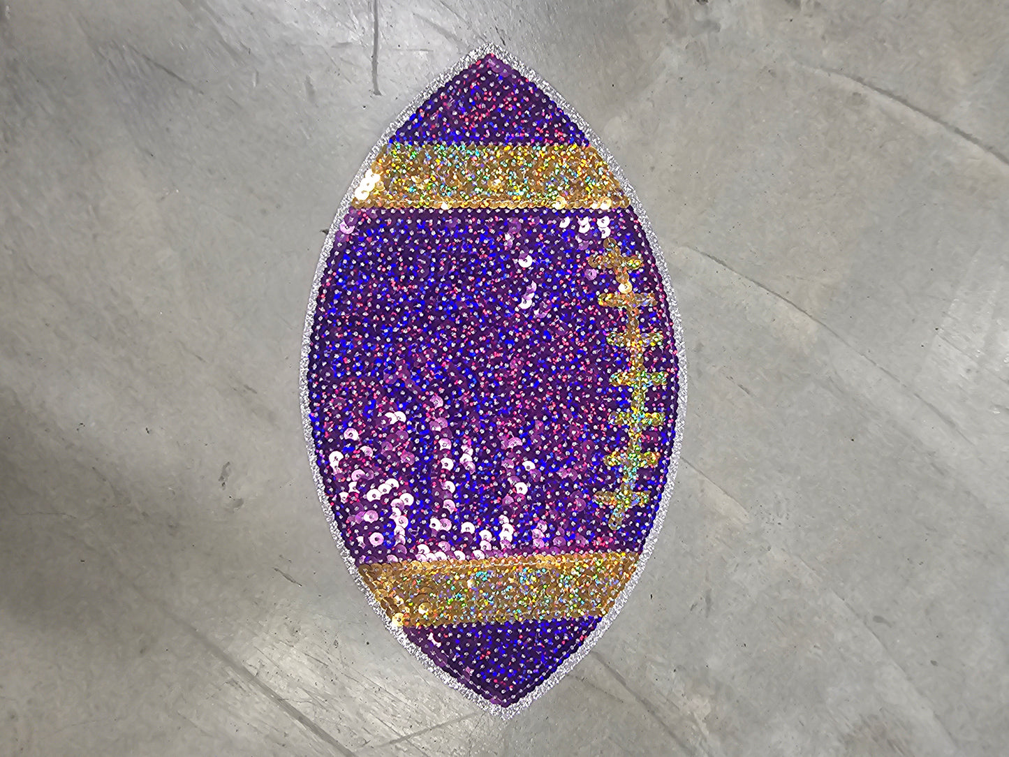 Purple Football Sequin Patch