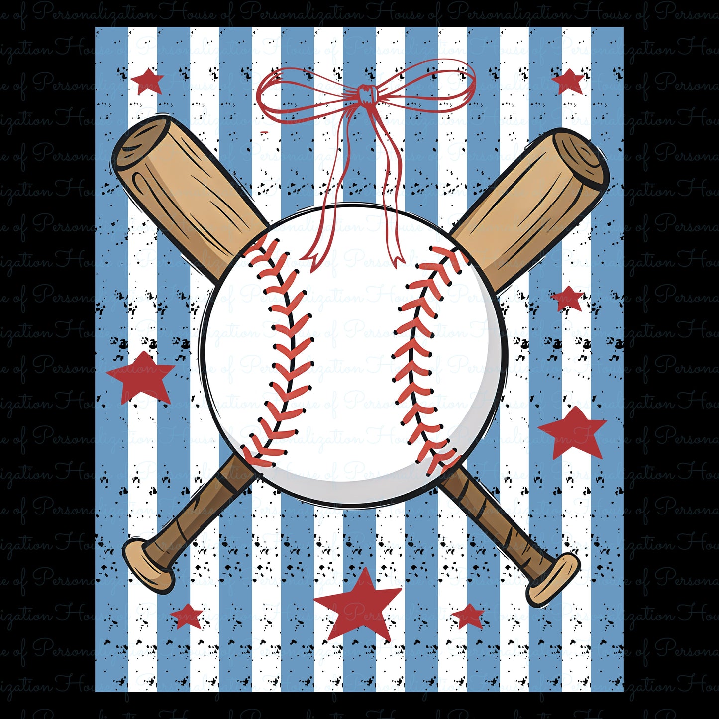 Baseball Stars and Stripes DTF Transfer