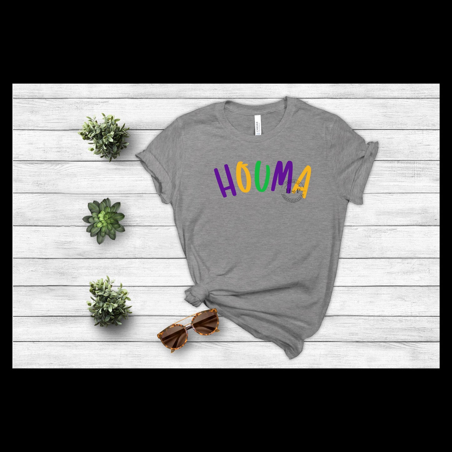 Houma in Purple, Green and Gold Transfer