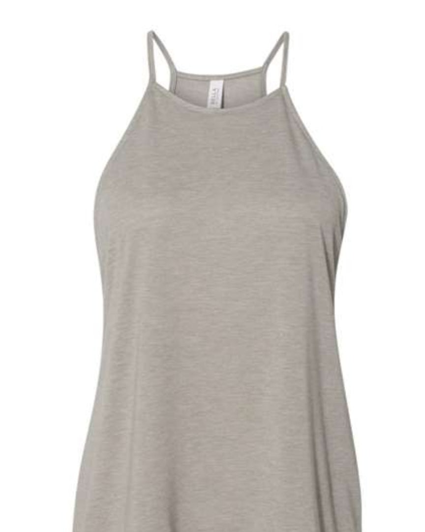 Stone Heather - BELLA + CANVAS - Women's Flowy High-Neck Tank