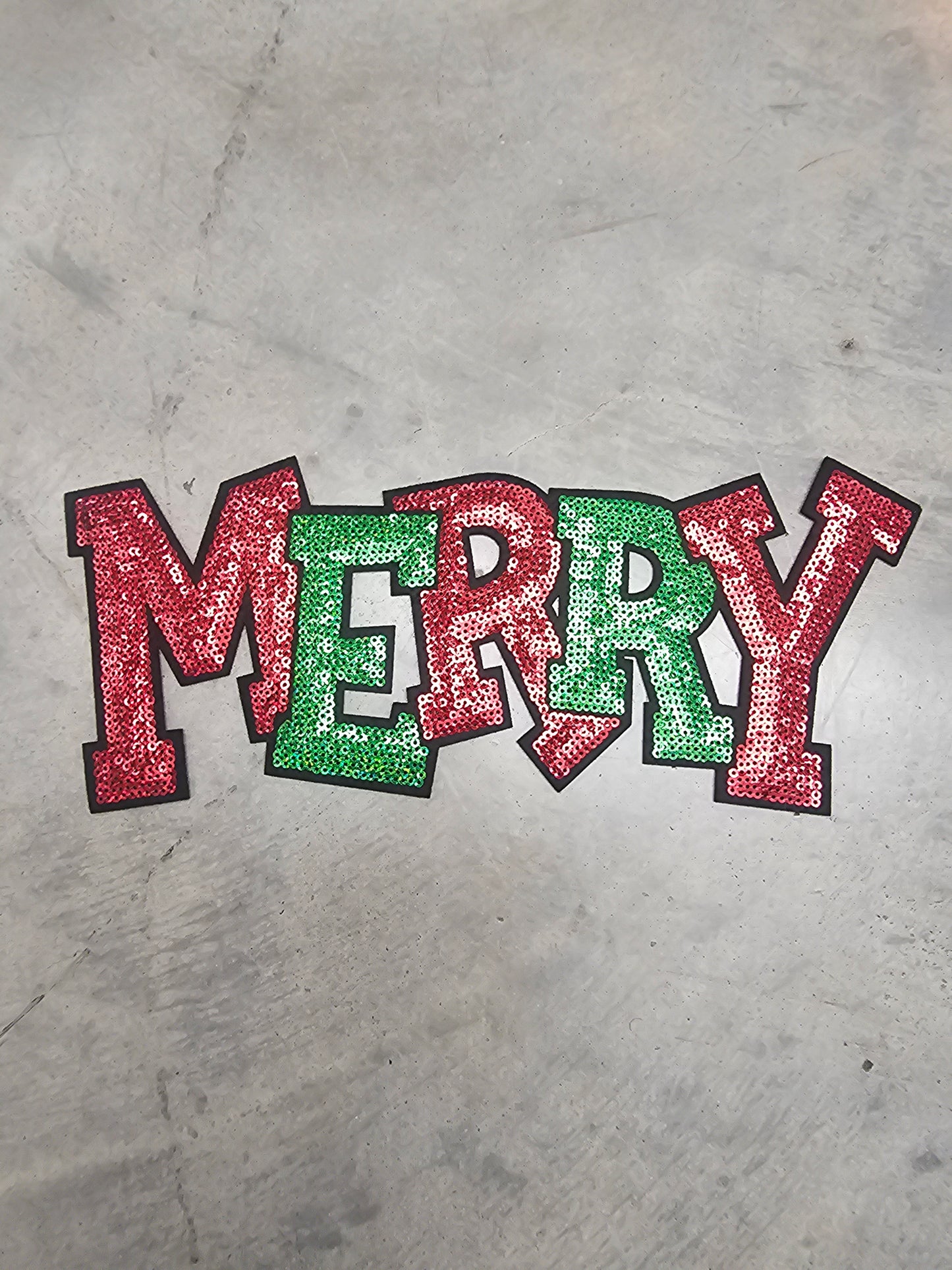 Merry - Green & Red Sequin