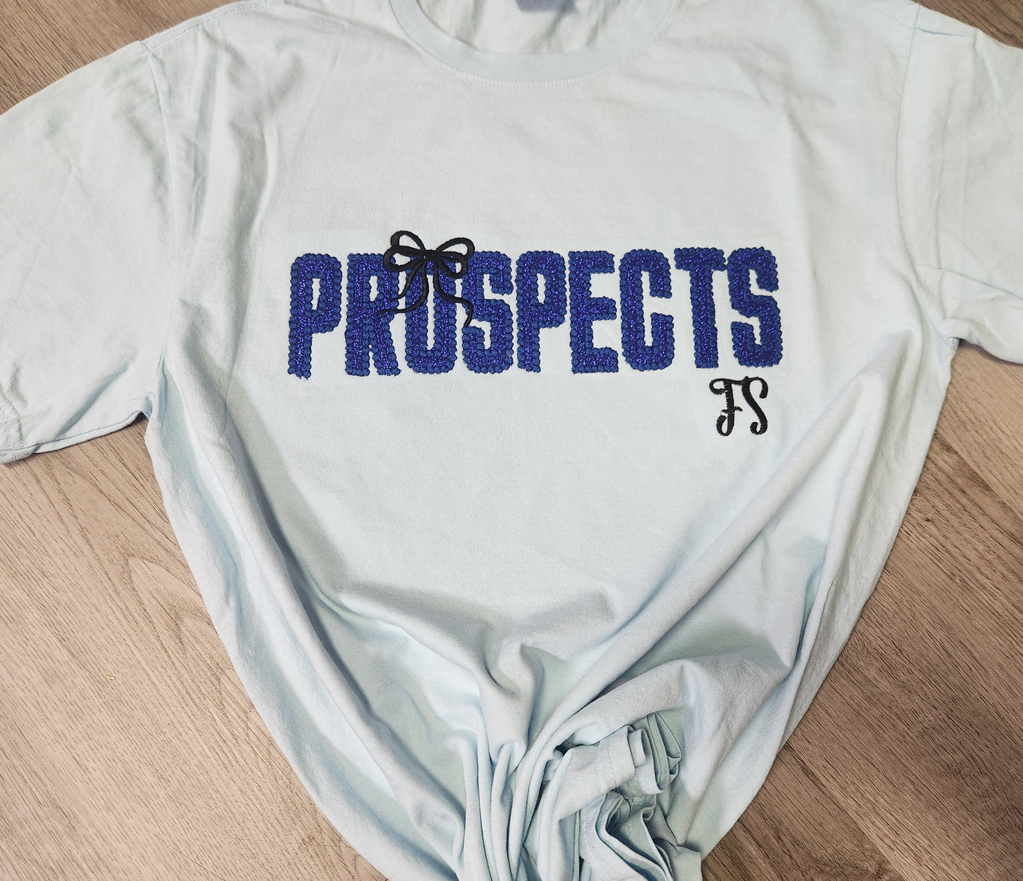 Prospects- Bubble Stitched Mascot Bow Shirt
