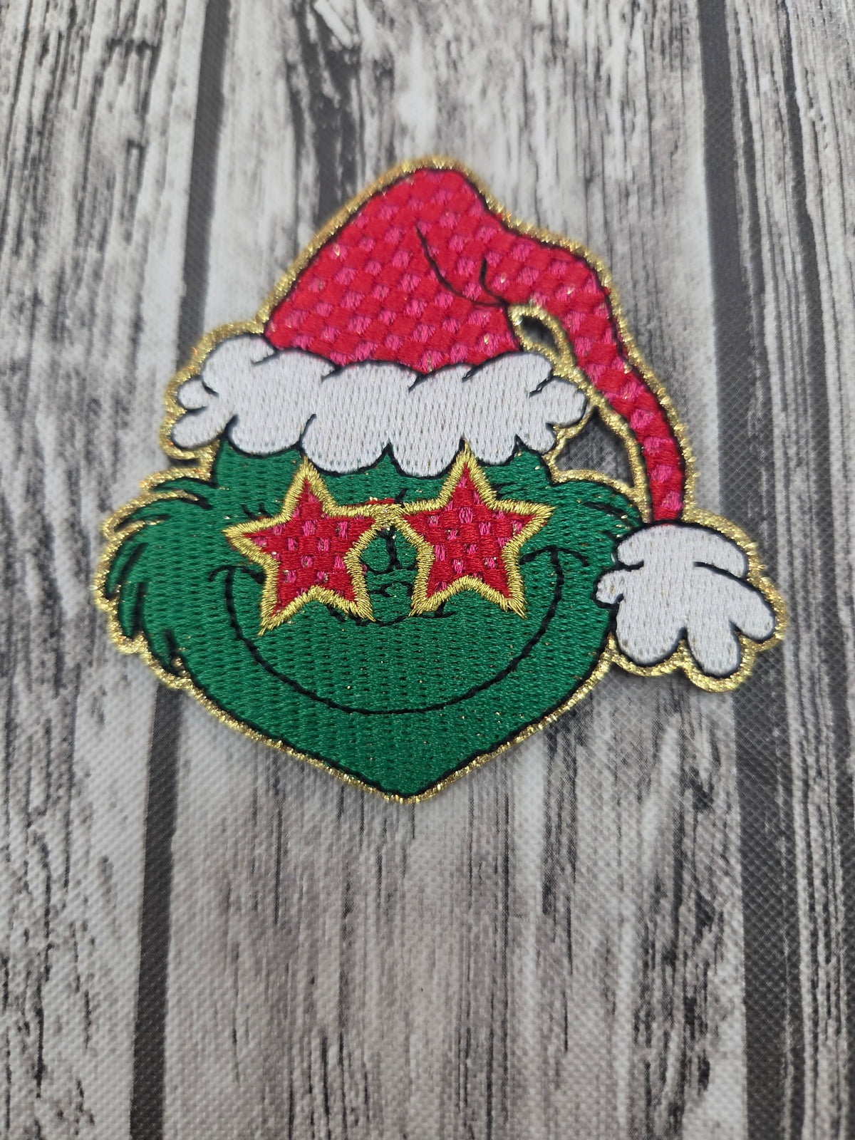 Star Grinch Christmas Embroidered Patch