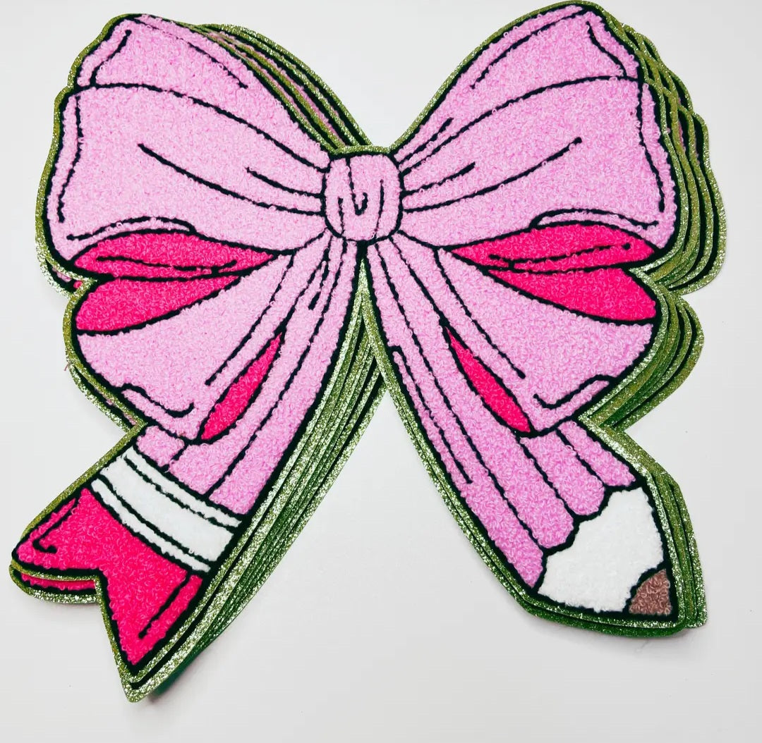 Pink Pencil Chenille Patch