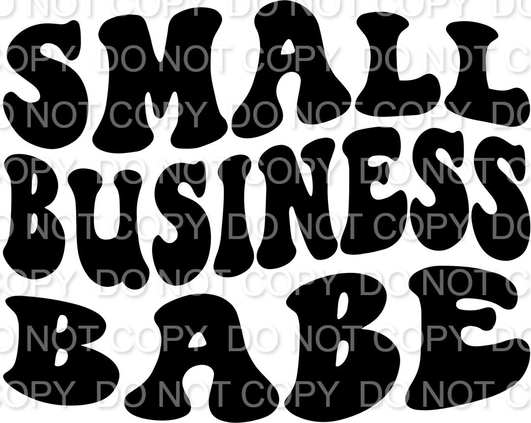 Small Business Babe Wavy Bubble Font (Direct To Film)