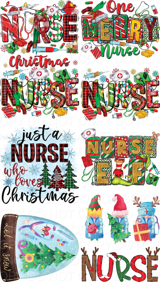 Nurse Christmas Sampler DTF Gang Sheet 40”