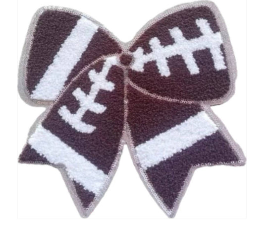 Football Bow Chenille Patch