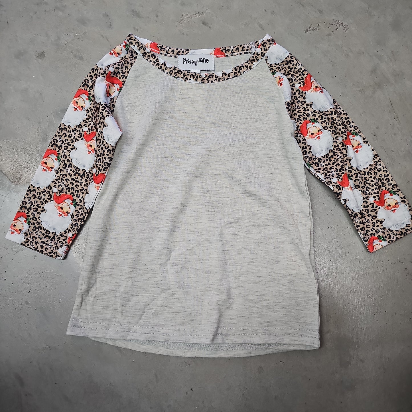 Leopard Santa Sleeve Raglan