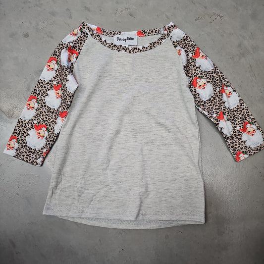 Leopard Santa Sleeve Raglan