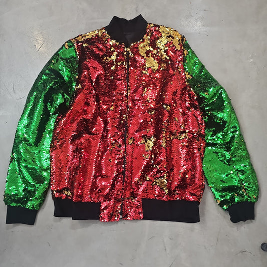 Christmas Sequin Bomber Jacket