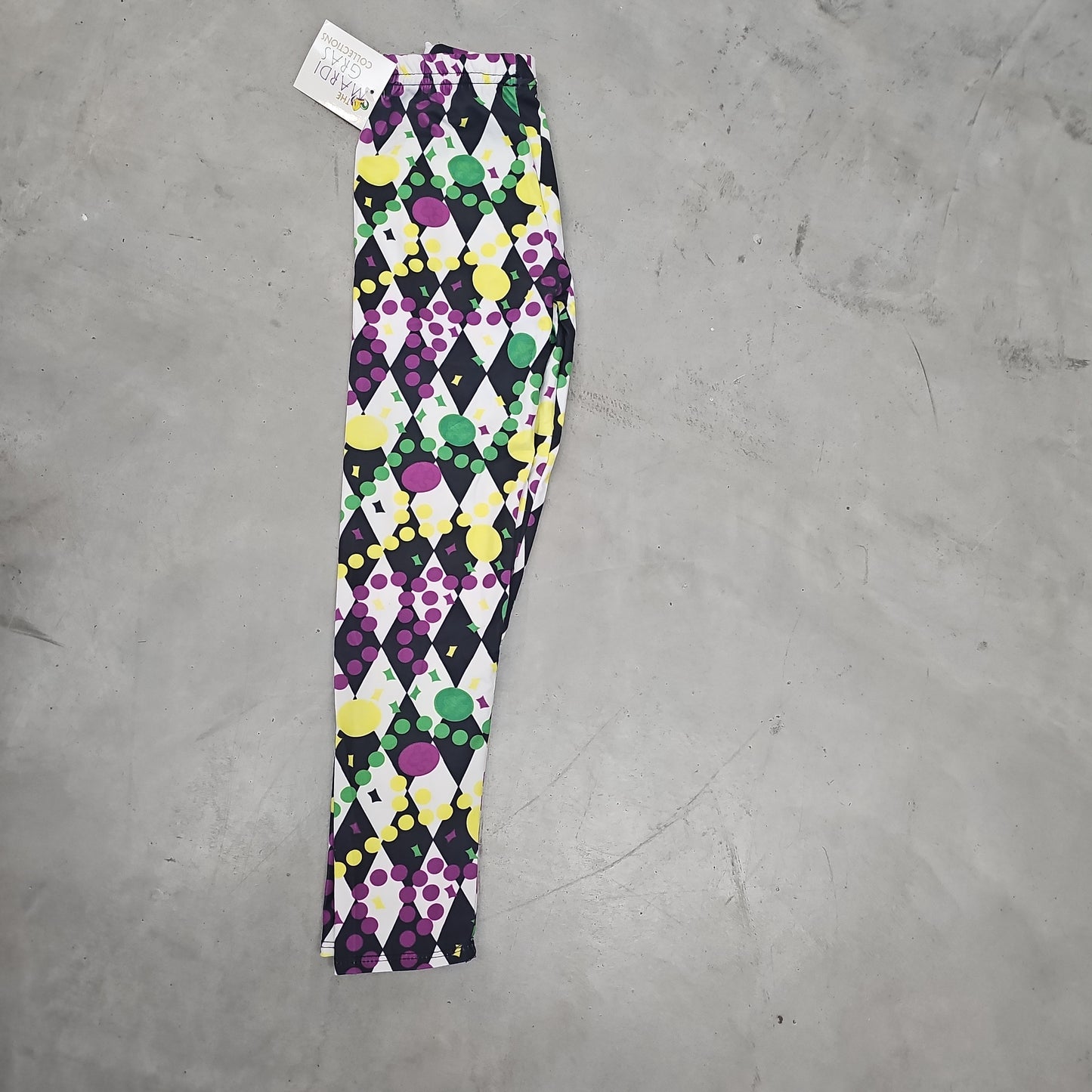 Mardi Gras Diamond Dot Leggings