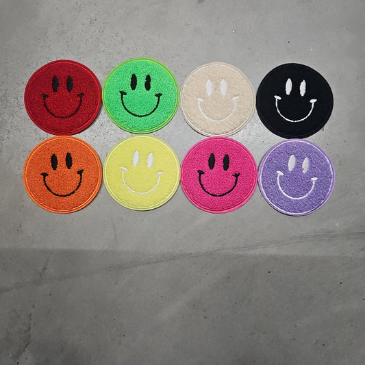 Smiley Hat Patch Chenille 3"