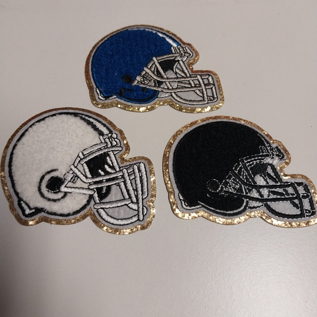 Chenille Football Helmet Patch 3"H X 3.25"W