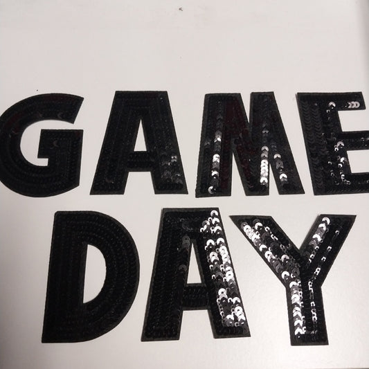 Game Day Black Sequin Patch