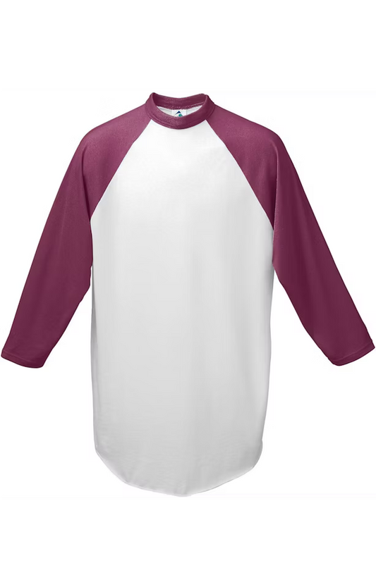 Augusta - Raglan -Maroon/White