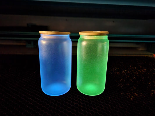 Sublimation Glow in the Dark Glass Tumbler