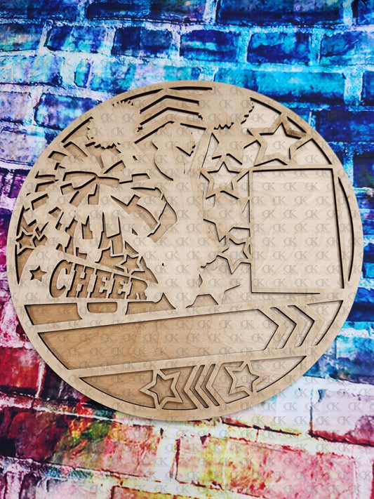 Cheer Picture Frame 2 Layer Round