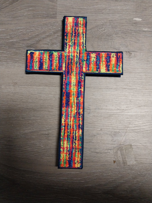 Tie Dye Cross Chenille Patch