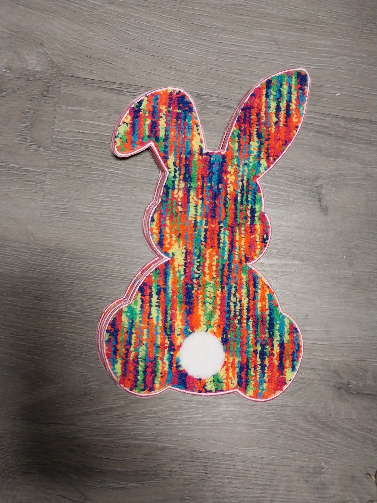 Rainbow Bunny Chenille Patch