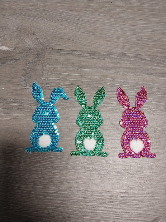 Triple Bright Color Sequin Bunnies - Pocket Size