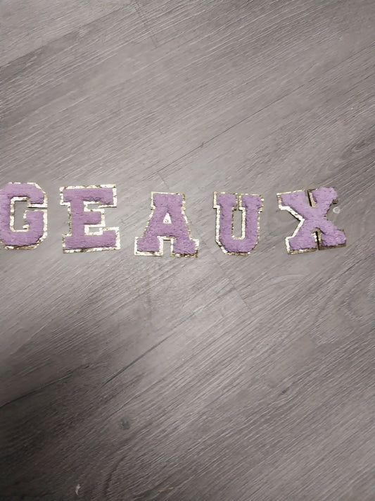 GEAUX - Purple Glitter/Chenille Patch